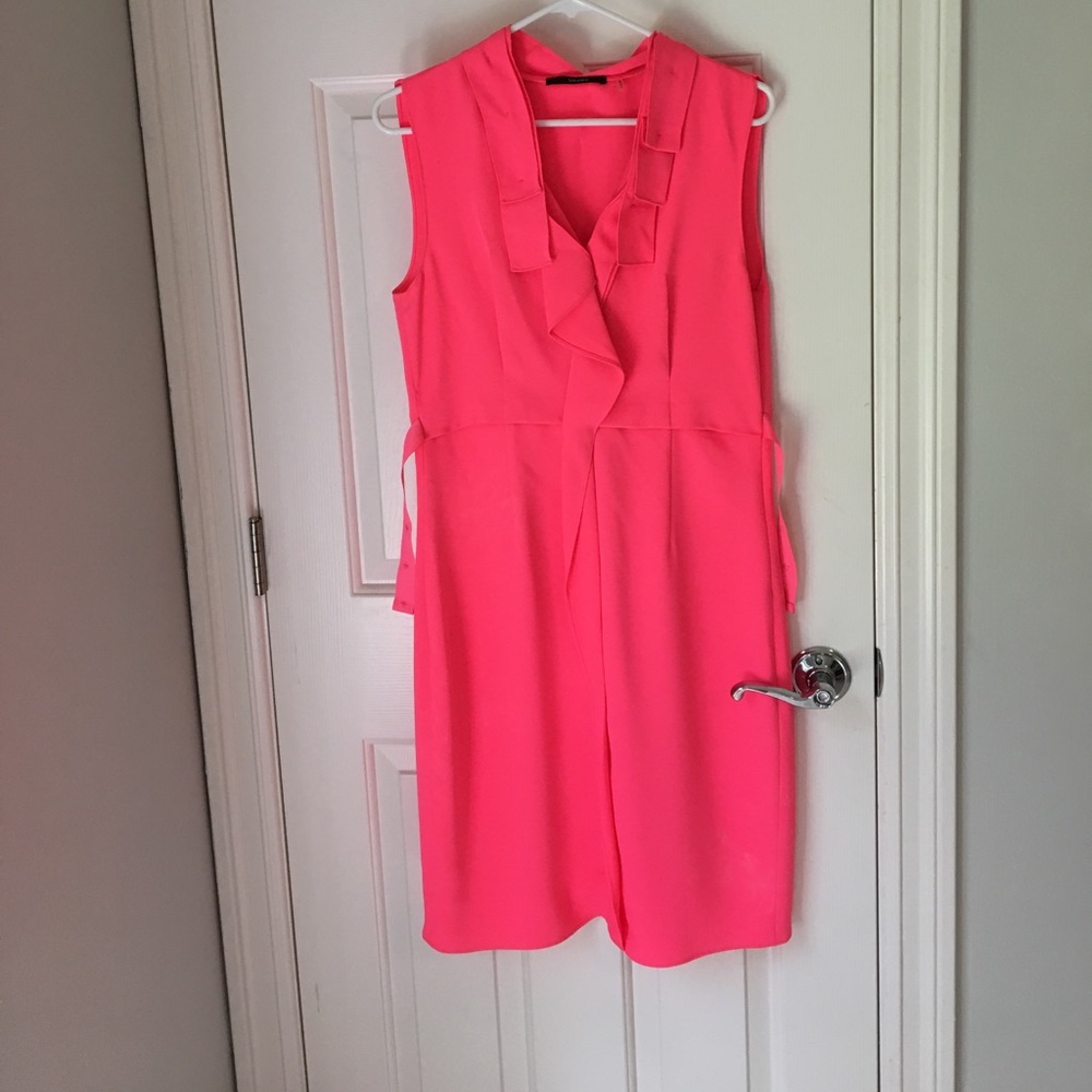 Elie Tahari Bright Pink Midi Dress