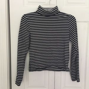 Black and white striped turtleneck