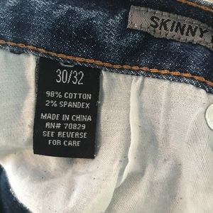 Men's Black distressed skinny blue jeans