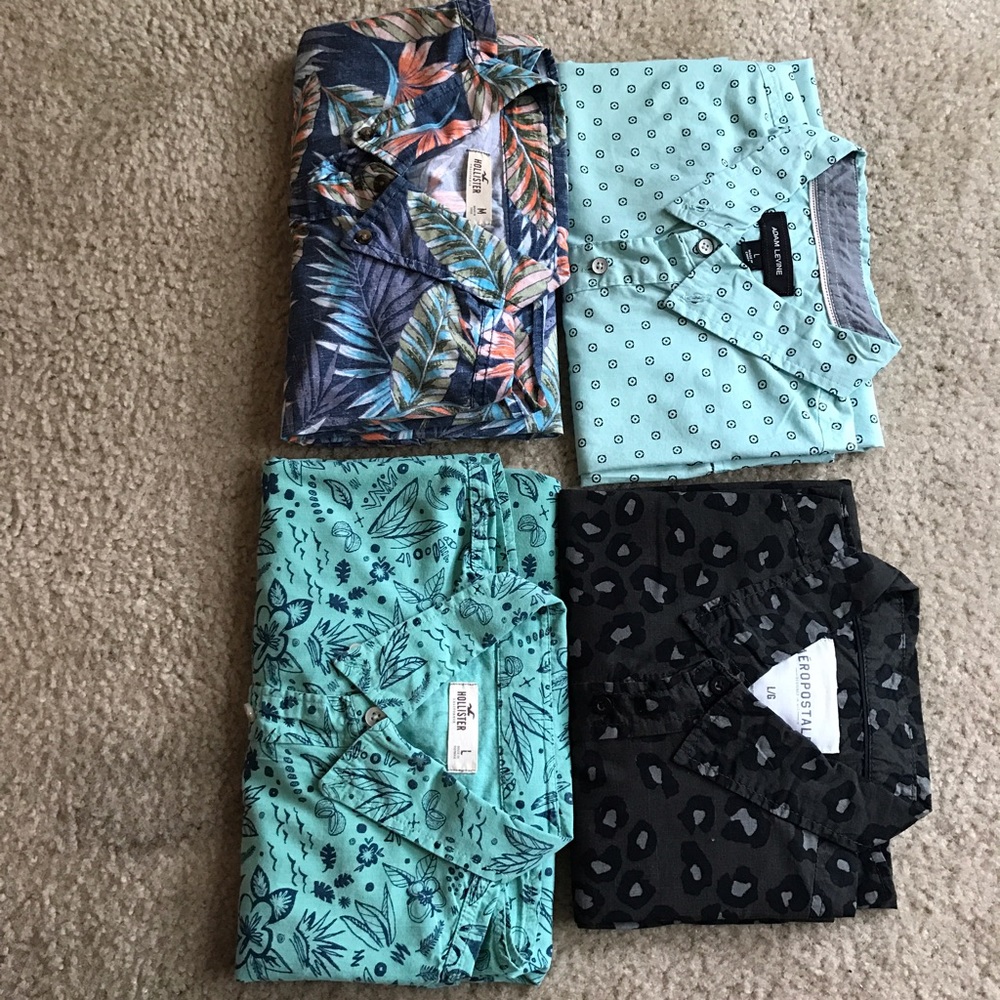 Men's short sleeve graphic button up shirts