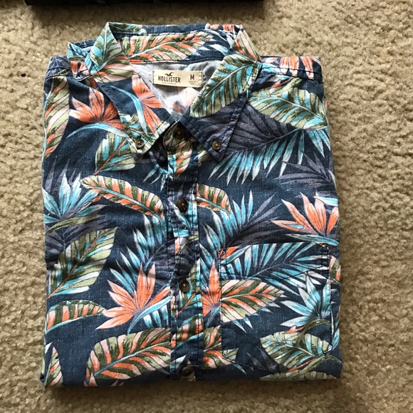 Men's short sleeve graphic button up shirts - Picture 3 of 5