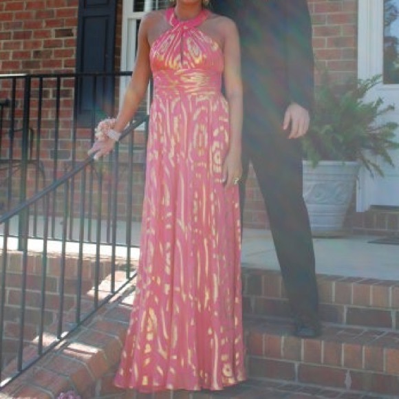 Aidan Mattox Dresses & Skirts - Aidan Mattox coral and gold prom dress