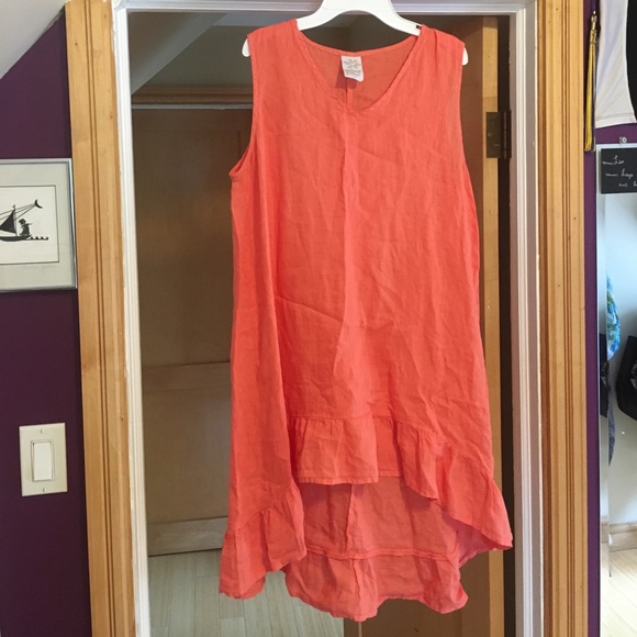 Salmon high-low sundress - Picture 2 of 4
