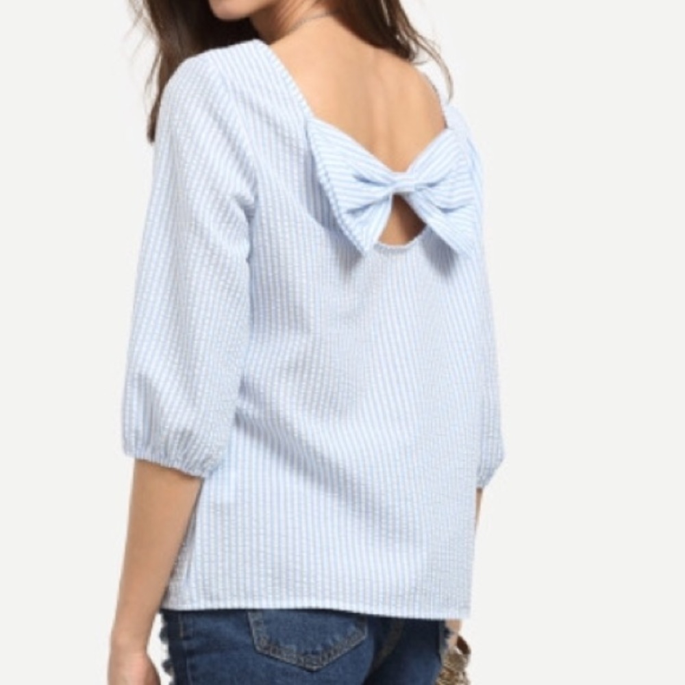 Striped Bow Blouse