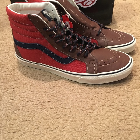Leather & 14 Oz SK8Hi Reissue Vans - Picture 2 of 4