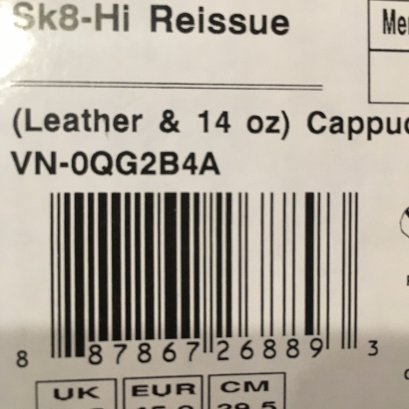 Leather & 14 Oz SK8Hi Reissue Vans - Picture 4 of 4