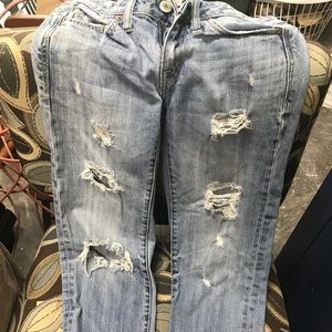 AE distressed crop jeans