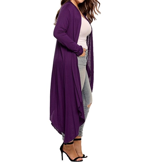 Sweaters - Draya light weight drape plus sized cardigan