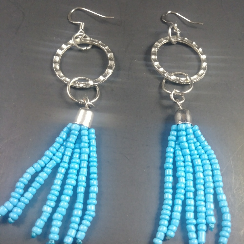 turquoise Tassel Earrings