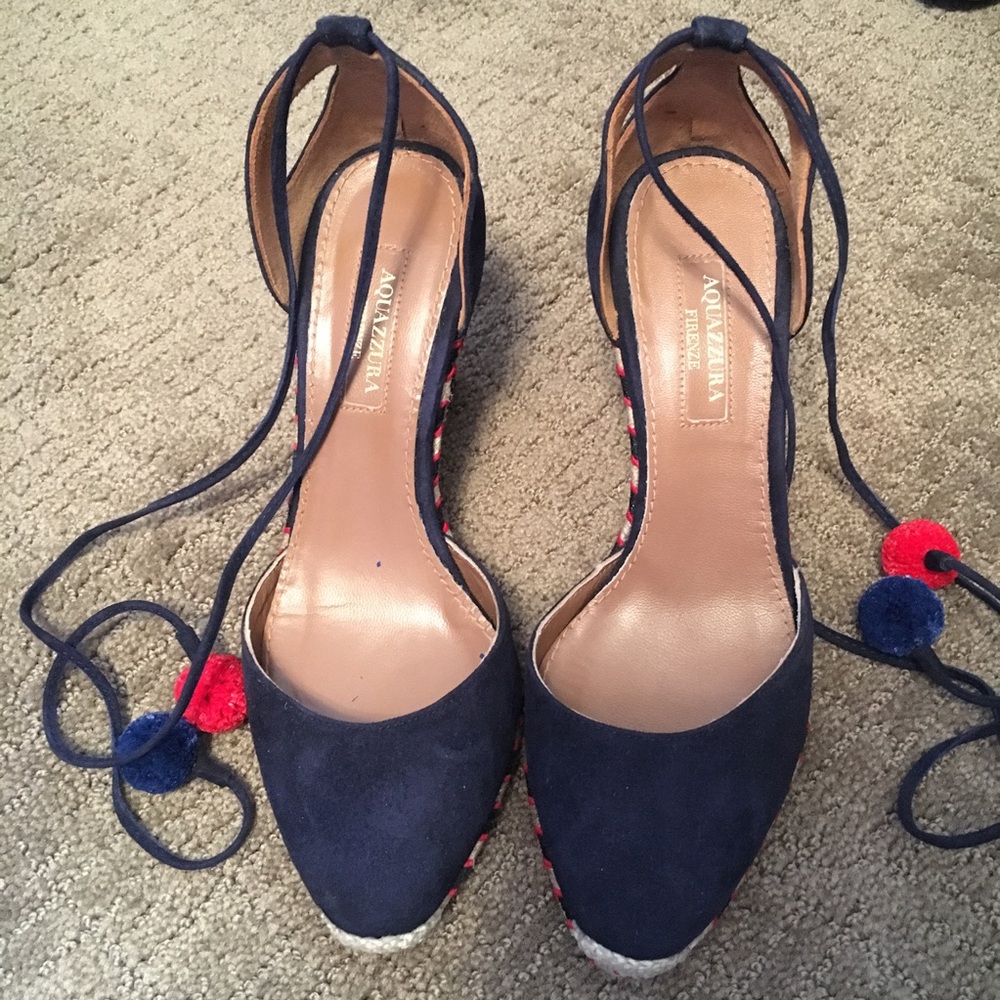 Aquazurra Pom Pom Espadrilles