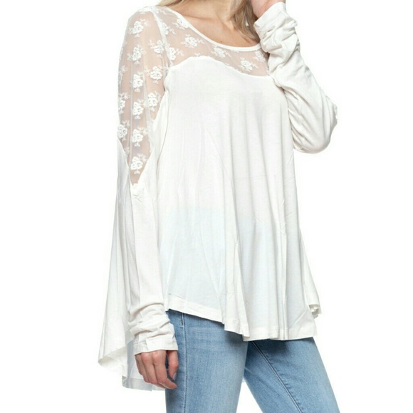 Tops - EMBROIDERED LACE TUNIC TOP