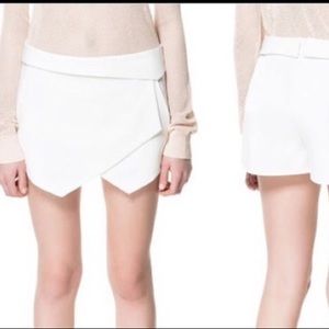 Zara white original origami skort