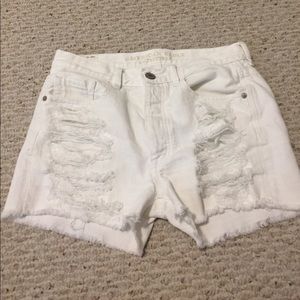 White American Eagle high waisted ripped shorts