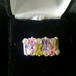 New size 9 ring  stones sapphire lab  925 sale
