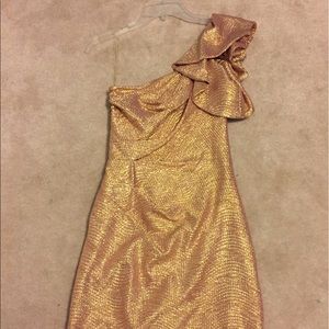 Gold formal cocktail dress!