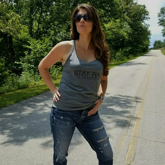 Stay Rad Women's Medium Gray Relaxed Tank - Picture 1 of 2