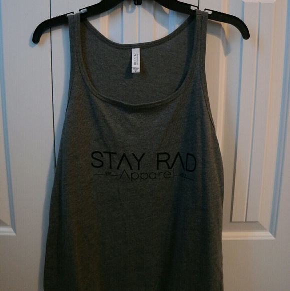 Stay Rad Women's Medium Gray Relaxed Tank - Picture 2 of 2