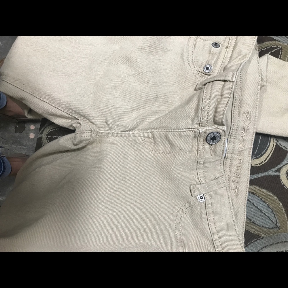 Blue Asphalt tan skinny pull on jeans