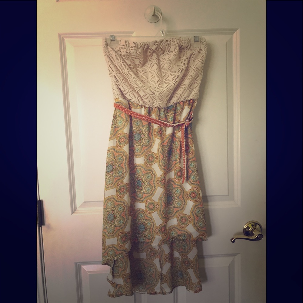 High low print dress