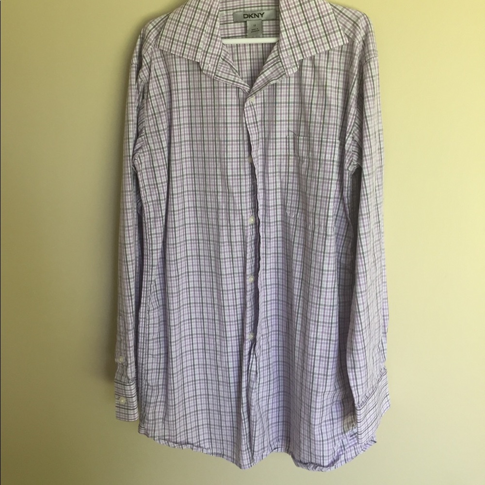 DKNY boys' plaid dress shirt