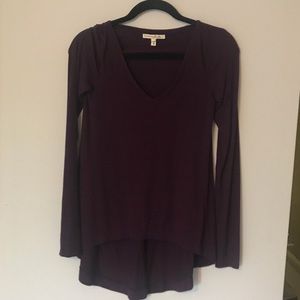 Express long-sleeved dark purple tee