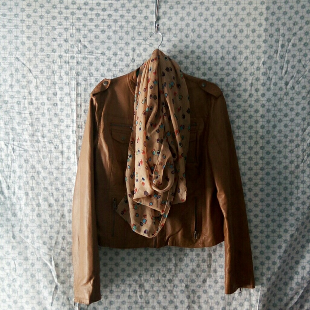 Owl print chiffon scarf