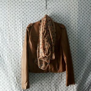 Owl print chiffon scarf