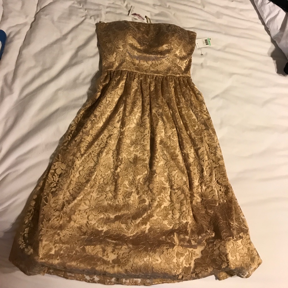 Jessica Simpson Gold Dress