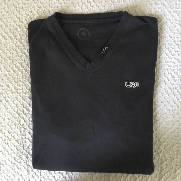 LRG Black Short Sleeve V-Neck - Picture 1 of 3