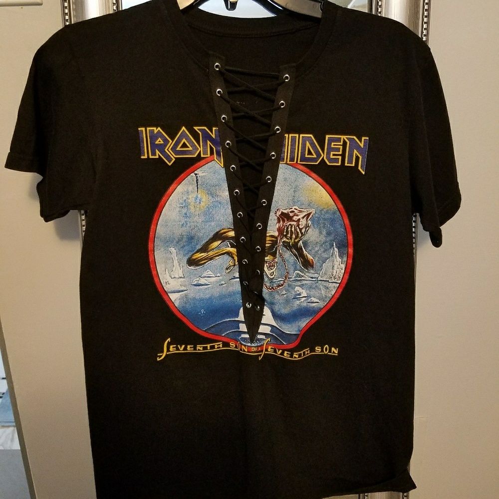 IRON MAIDEN LACE UP BAND TEE