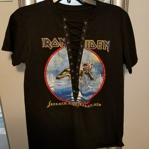 IRON MAIDEN LACE UP BAND TEE