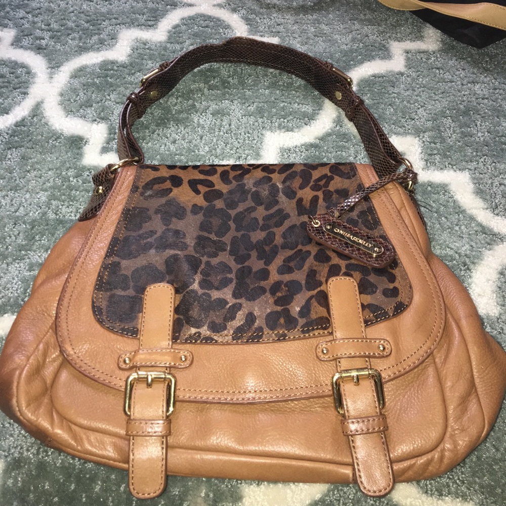 Cynthia Rowley Tan Animal Print purse and wallet
