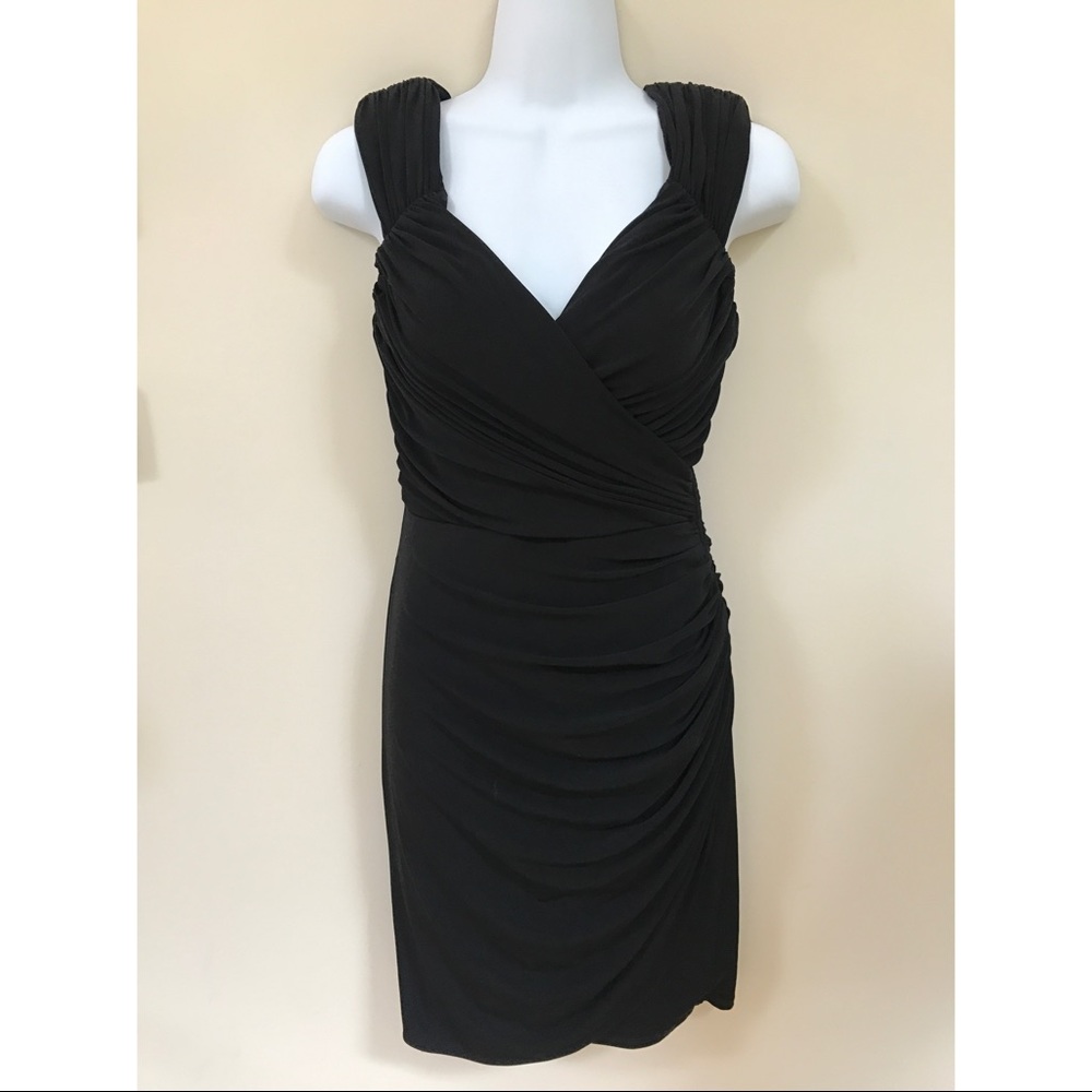 White House Black Market Black Ruched Dress
