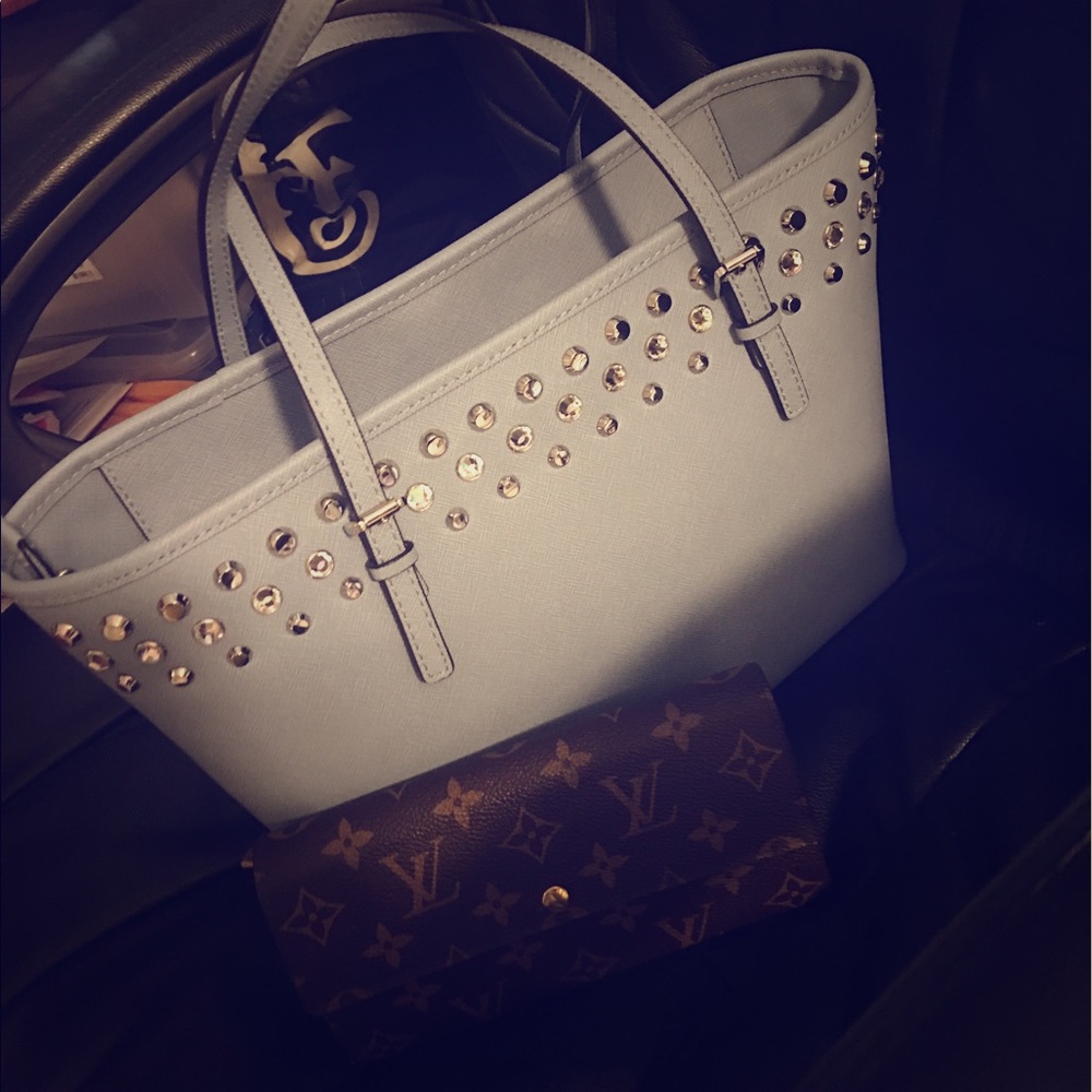 baby blue mk mocheal kors jet set totesold