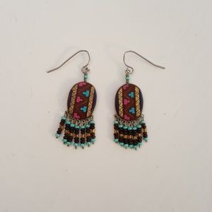 Native American Dangle Earrings, Hand Made
