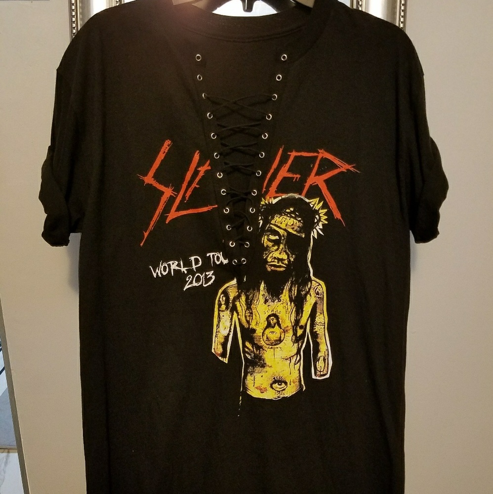 OVERSIZED VINTAGE LACE UP ROCK BAND TEE / DRESS