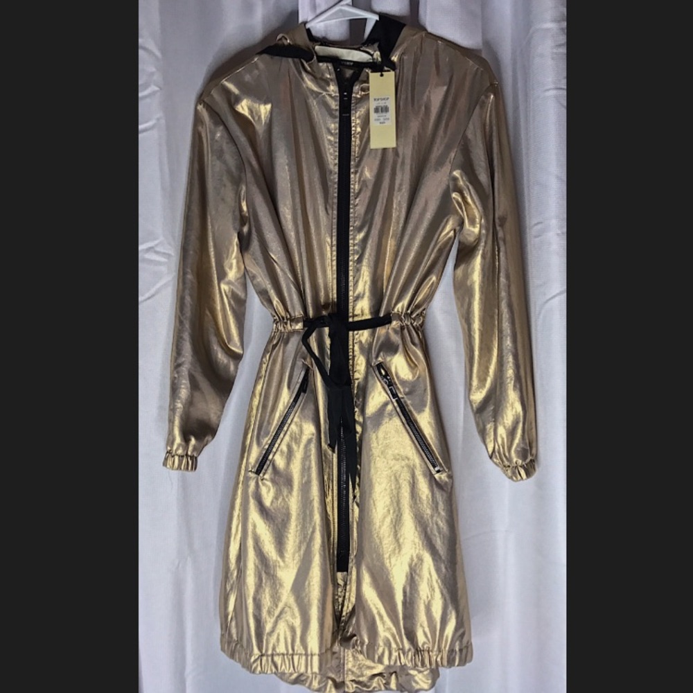 TOPSHOP Gold Metallic Parka