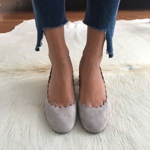 Suede Chloe kitten heel shoe