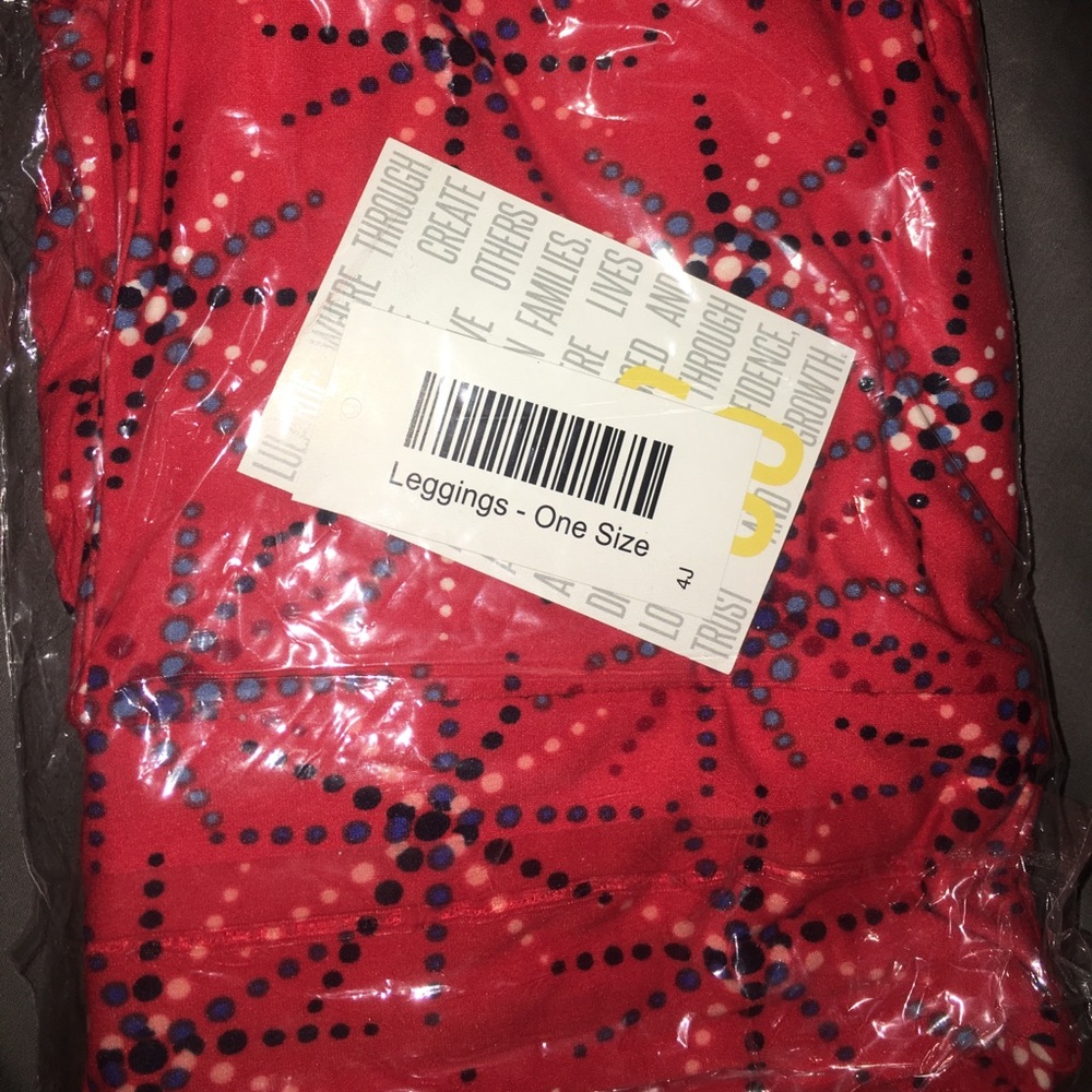 Lularoe red white and blue Americana Os leggings