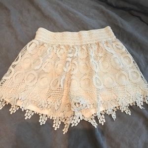 Cute cream lacy shorts