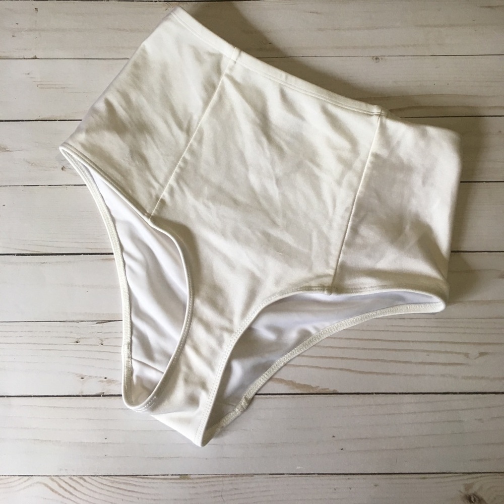 White High waisted Bikini Bottoms