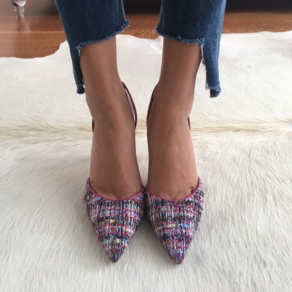 Tweed, Kitten heel Manolo Blahnik