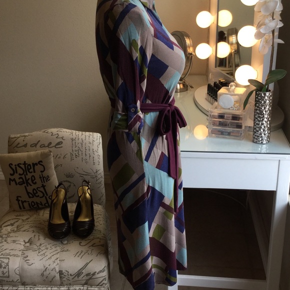 Merona Retro inspired button up/ waist tie dress - Picture 6 of 8