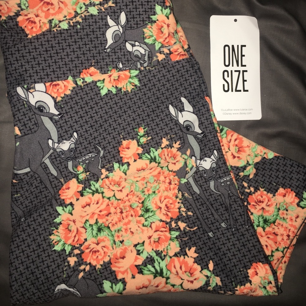 Lularoe Disney floral Bambi leggings Os brand new