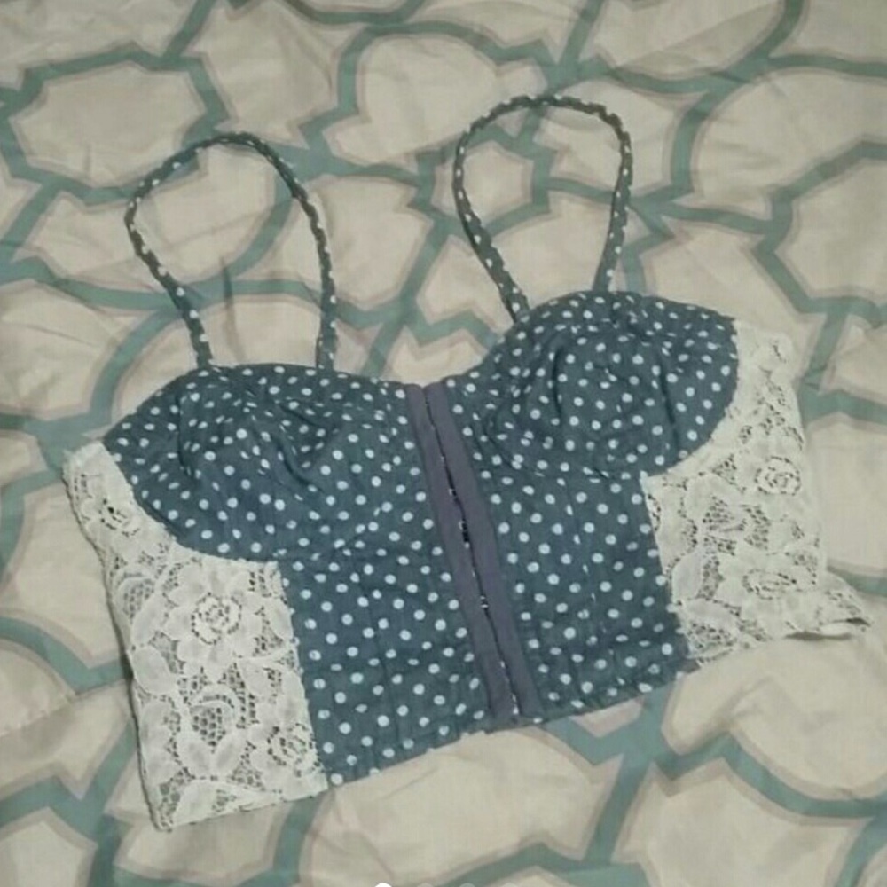 Light blue crop top