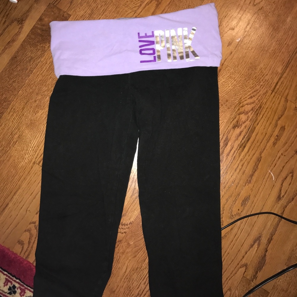 Pink crop leggings