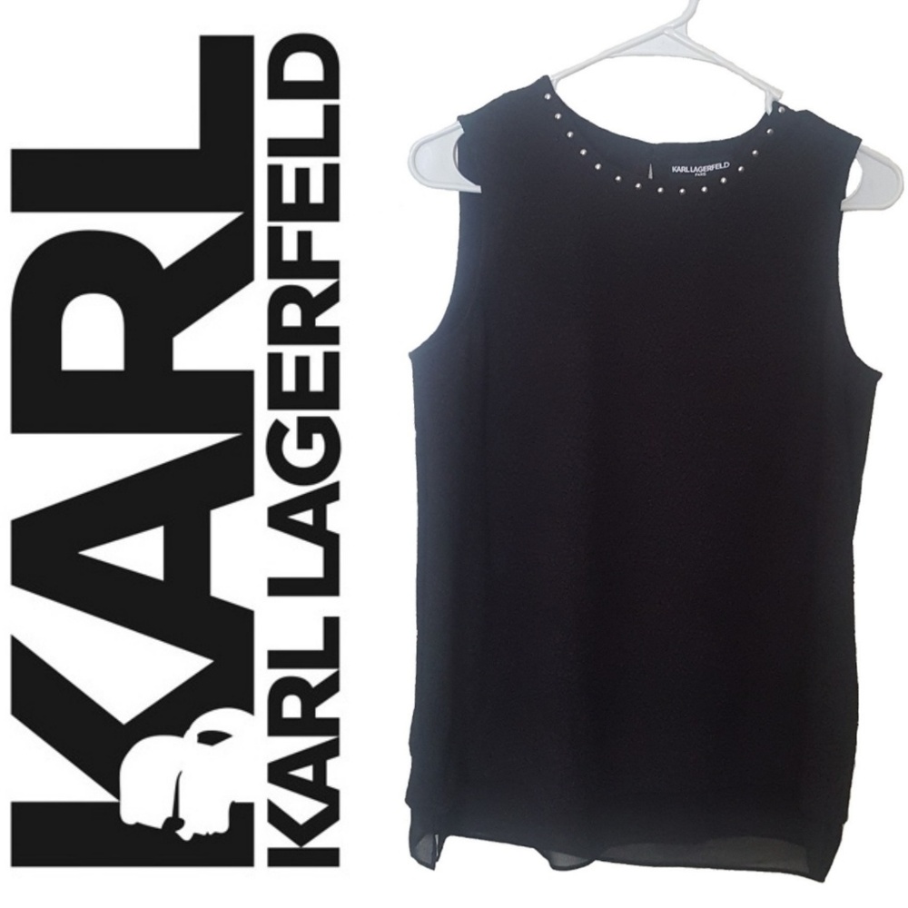 NWT Karl Lagerfeld Studded Layer Tank XS