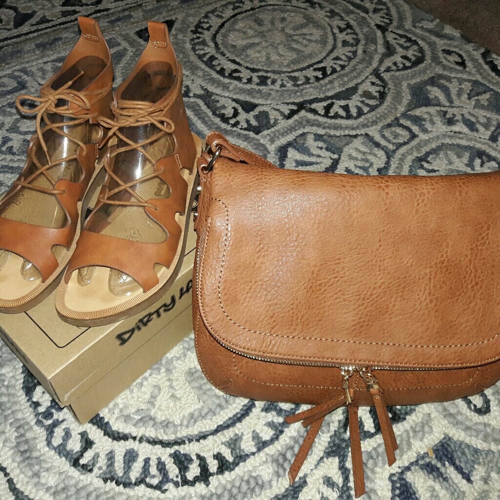 Brown Saddle Bag & Gladiator Sandals
