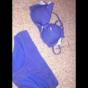Aerie Blue and Pink Polka Dot Bikini