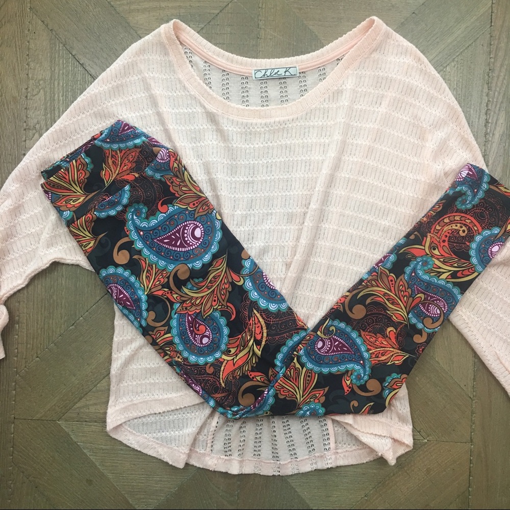 {Chloe K} Peach Pullover Knit Sweater